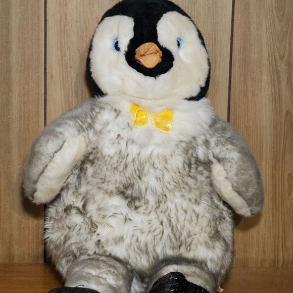 Build-A-Bear Other - Build A Bear Workshop Penguin Happy Feet Heart Glows Bow Tie 18" (pre-loved)